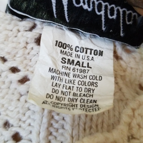 Mondala 100% Cotton Cable Knit Sweater - Sz Small - Picture 4 of 4